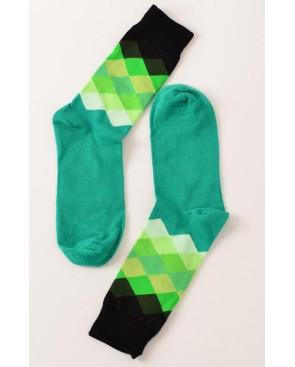 Chaussettes losanges multi vert