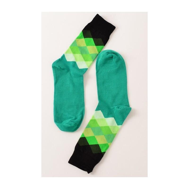 Chaussettes losanges multi vert