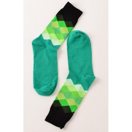Chaussettes losanges multi vert
