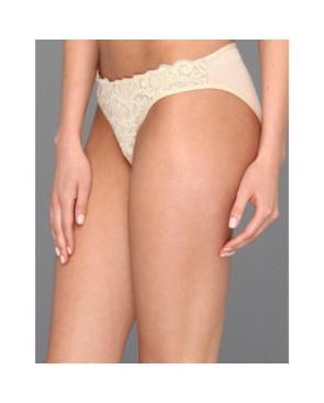  Hanro Tanga Coton et dentelle luxe blanc profil