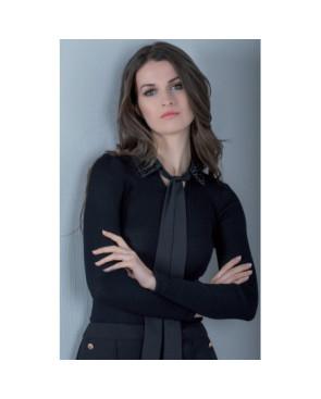 Chemise Moretta Laine et soie à cravate Strass