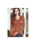 Chemise Manche longue col V Laine et soie Moretta