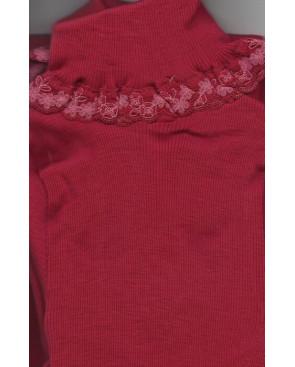  Chemise Moretta Laine et soie Col Cheminée rouge