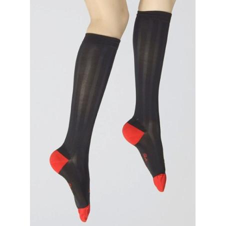 Mi Bas Berthe aux grands Pieds Soie et fil d'ecosse