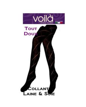 Collant en laine et soie Voilà noir