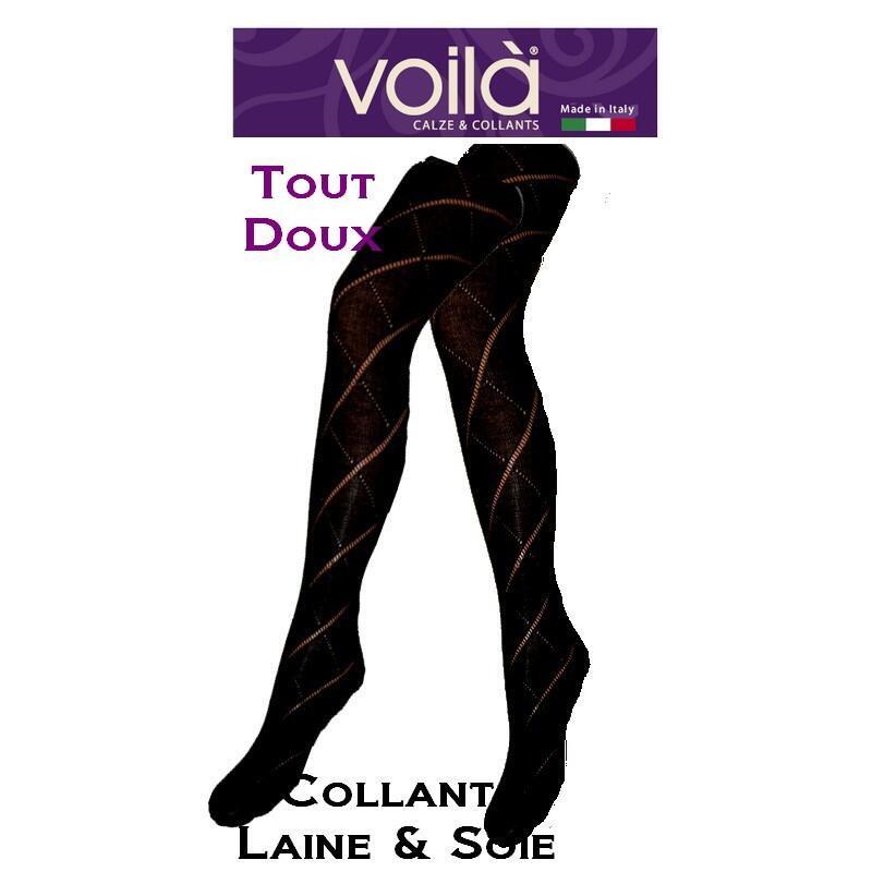 Collant en laine et soie Voilà noir