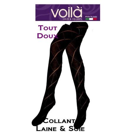 Collant en laine et soie Voilà noir