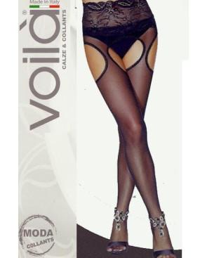  Collant Ouvert en tulle et dentelle