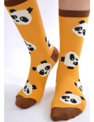 Chaussettes moutarde Pandas