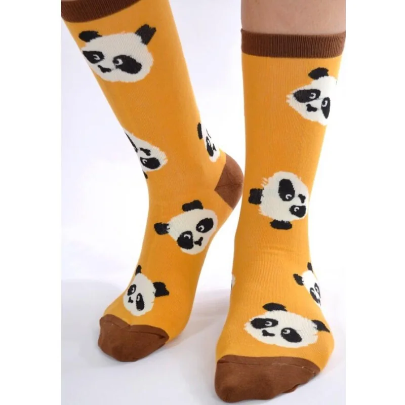 Chaussettes moutarde Pandas