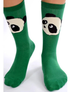 Chaussettes vertes pandas