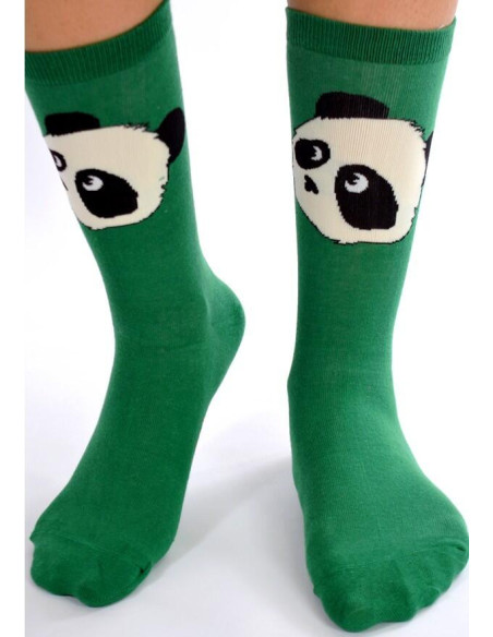 Chaussettes vertes pandas