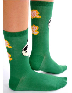 Chaussettes vertes pandas 2