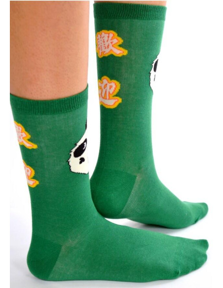 Chaussettes vertes pandas