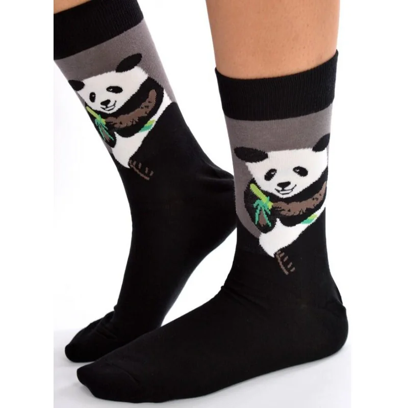 Chaussettes grises pandas