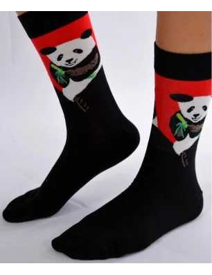 Chaussettes rouges pandas