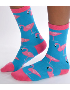 Chaussettes ciel Flamant Roses