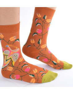 Chaussettes Ocre Fleuri 2