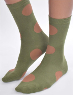 Cahussettes kakis à Pois 2