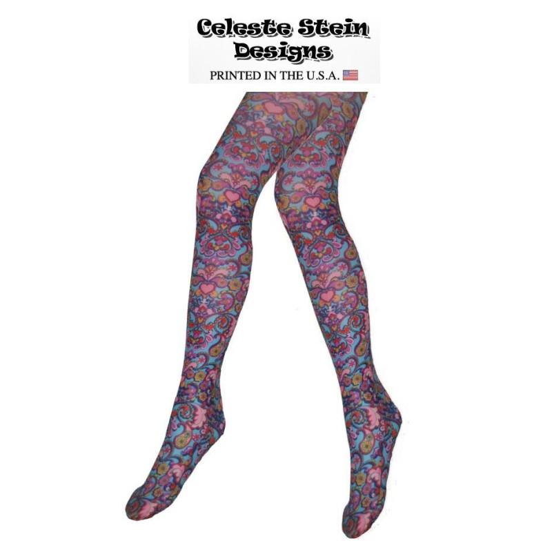 Collant Celeste Stein A coeurs Bleus Psychédéliques