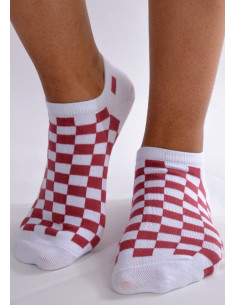 Socquettes carreaux vichy Rouge