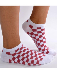 Socquettes carreaux vichy Rouge 2