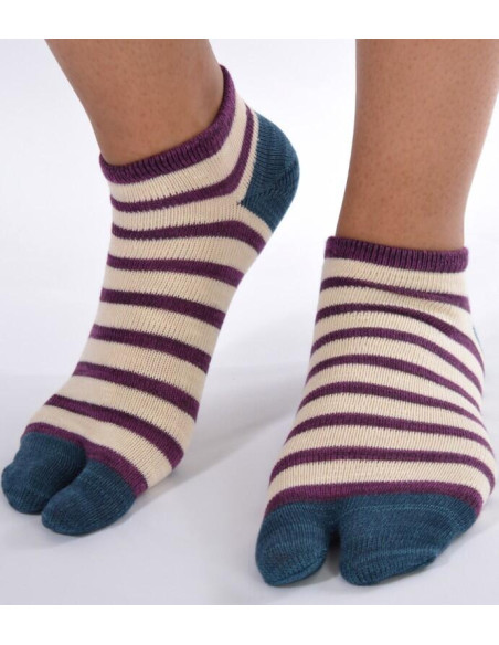 Chaussettes Ninjas large rayures Bordeaux