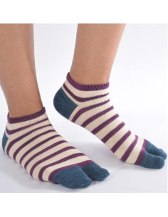 Chaussettes Ninjas large rayures Bordeaux 2