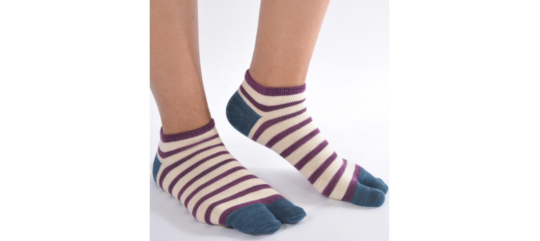 Chaussettes Ninjas large rayures Bordeaux