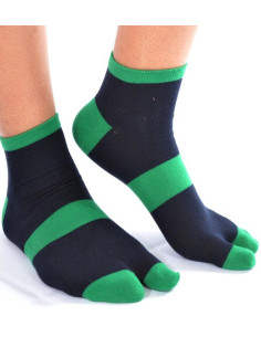 Chaussettes ninjas noires doigts verts