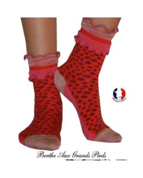  cHAUSSETTES Berthe aux grands pieds frou frou léopard