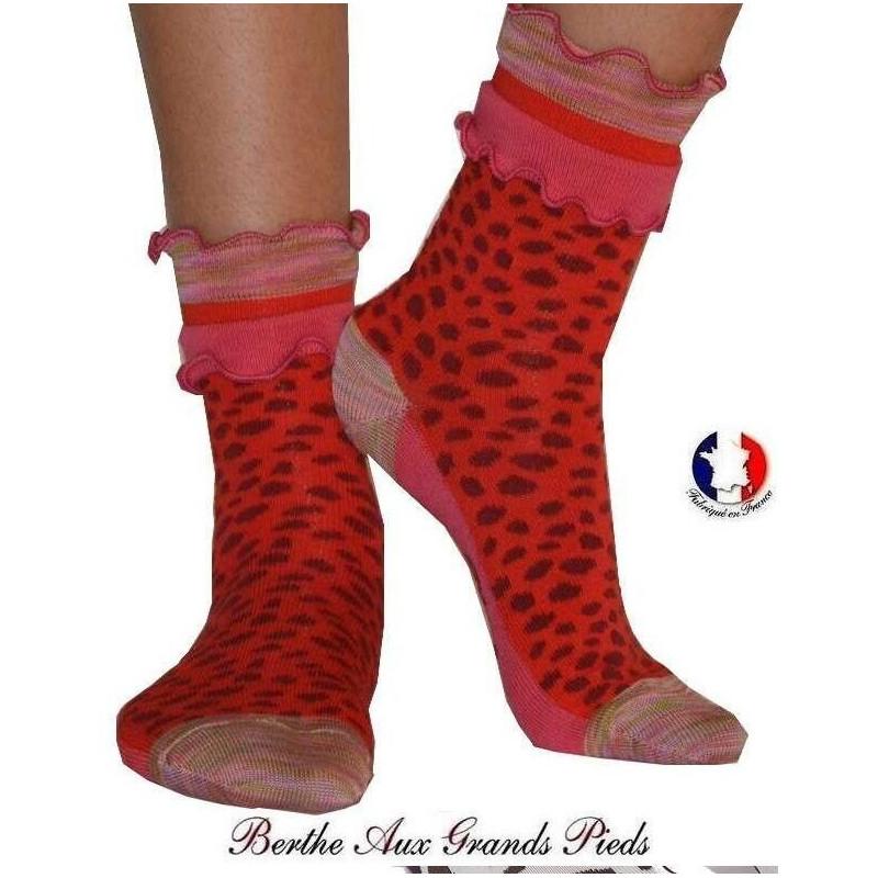 cHAUSSETTES Berthe aux grands pieds frou frou léopard