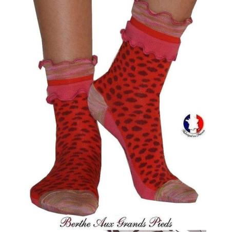  cHAUSSETTES Berthe aux grands pieds frou frou léopard