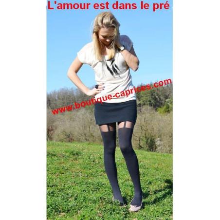 Collant simili porte Jarretelle