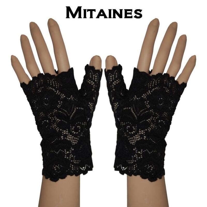 Mitaines en dentelle résille