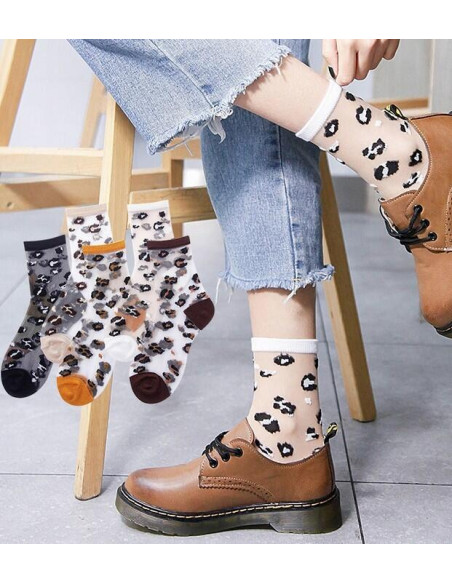 Chaussettes Leopard transparentes