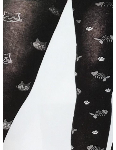Cronert Femme Collant Cronert Coton Chat et poissons