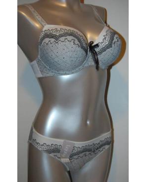  Soutien Gorge Elixir Lejaby blanc imprimé dentelle noir