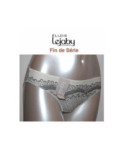 Slip Elixir Blanc imprimé dentelle Noir