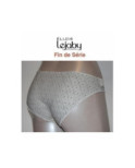 Slip Elixir Blanc imprimé dentelle Noir