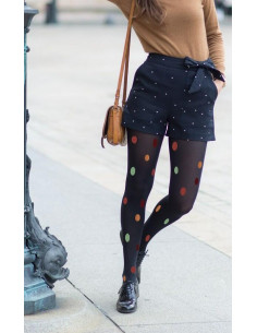 collant opaque à pois de couleurs