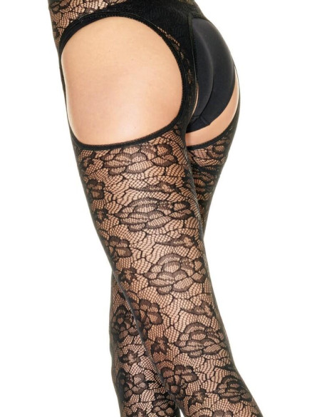 collant sexy effet porte jarretelle dentelle