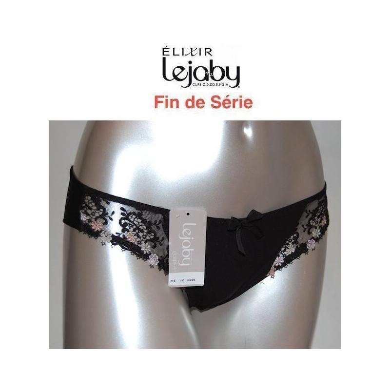 Tanga Elixir en dentelle Noir et fleurs