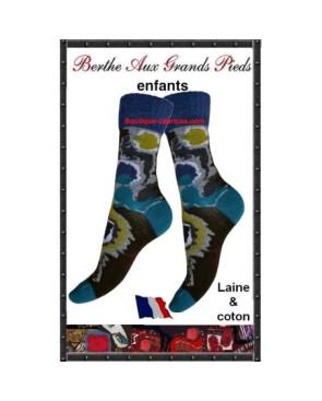 Chaussettes Camo Bleu Berhe aux grands pieds enfants
