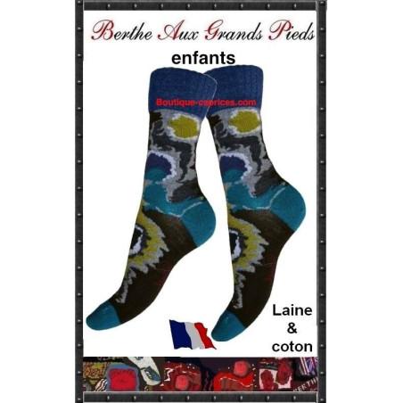 Chaussettes Camo Bleu Berhe aux grands pieds enfants