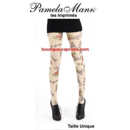 Collant Love Tattoos Pamela Mann