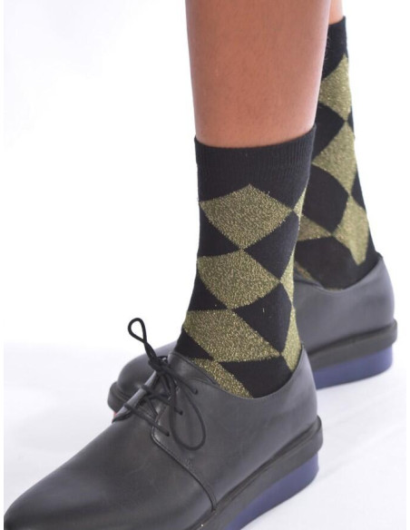 Chaussettes tendance arlequin lurex