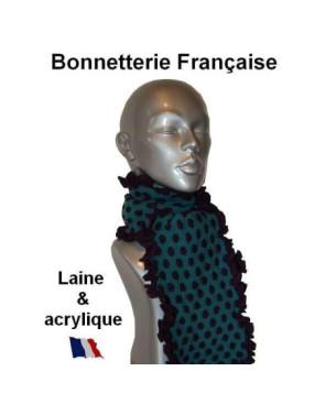 Echarpe en laine canard pois Bleus