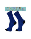Chaussettes bleues homme fil Bi colores noires