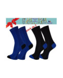 Chaussettes homme fil Bi colores noires pack de 2